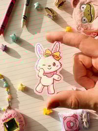 Image 3 of Ultra Glossy Glitter Wish Me Mell Bunny Vinyl Sticker