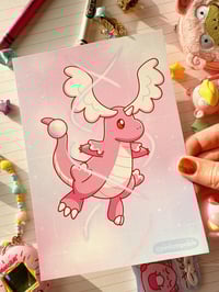 Image 2 of Pink Mega Dragonite Full Art Mini Art Print 7 x 5 inch