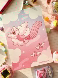 Image 3 of Pink Mega Altaria and Swablu Full Art Mini Art Print 7 x 5 inch