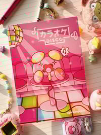 Image 4 of Pink Whismur at Karaoke Full Art Mini Art Print 7 x 5 inch