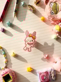 Image 4 of Ultra Glossy Glitter Wish Me Mell Bunny Vinyl Sticker