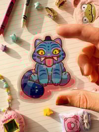 Image 4 of Ultra Glossy Glitter Derp Tiger Demon Vinyl Sticker