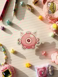 Image 3 of Holographic Pink Magnemite Vinyl Sticker