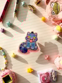 Image 5 of Ultra Glossy Glitter Derp Tiger Demon Vinyl Sticker