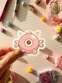 Image 4 of Holographic Pink Magnemite Vinyl Sticker