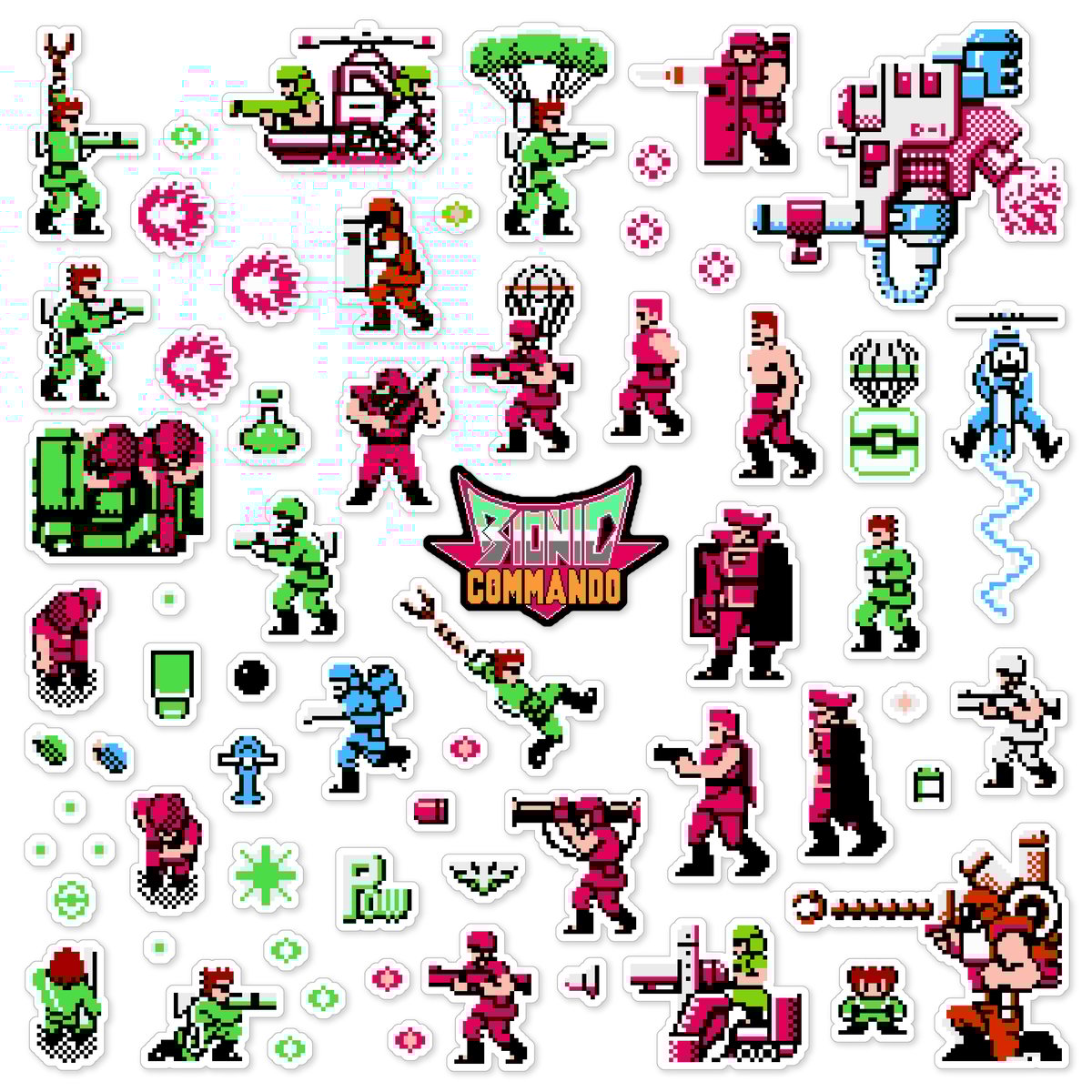 Bionic Commando Sticker/Magnet Sets (65 Pieces) | SuperStickerClub.com ...