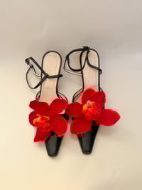 Image 1 of sample red orchid shoe clips