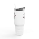 40oz Insulated Travel Mug — 'Step on Me Daddy' Colorful Lantern Fly Design