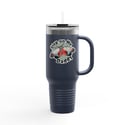 40oz Insulated Travel Mug — 'Step on Me Daddy' Colorful Lantern Fly Design