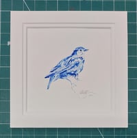 Image 1 of Woodlark,  original blue ink drawing
