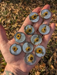 Image 2 of 3D Sunflower and Mustard Seed Pendants