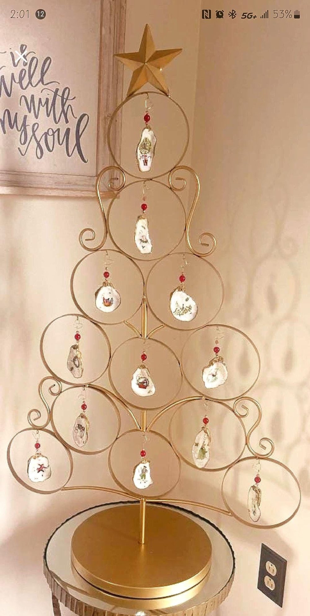 Image of 12 Days of Christmas Oyster Shell Ornaments: Hand-Picked Coastal Decor