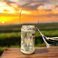 Image 2 of  Wildflower Rustic Heart Candle Holder - Small Jar - 202501