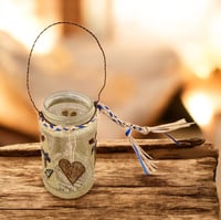 Image 1 of  Wildflower Rustic Heart Candle Holder - Small Jar - 202501