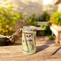 Image 3 of  Wildflower Rustic Heart Candle Holder - Small Jar - 202501