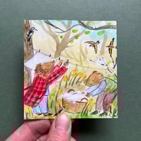 Image 1 of Mouse and hedgehog hanging the washing - Original Artwork