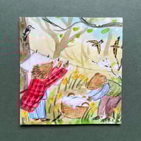 Image 2 of Mouse and hedgehog hanging the washing - Original Artwork