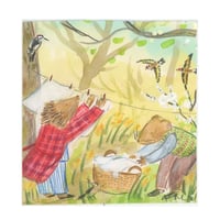 Image 3 of Mouse and hedgehog hanging the washing - Original Artwork
