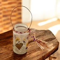 Image 1 of Wildflower Rustic Heart Candle Holder - Small Jar - 202502
