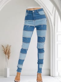 Denim Patches Skinny Jeans