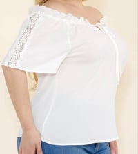 Image 1 of Crochet Sleeves Plus Size Top