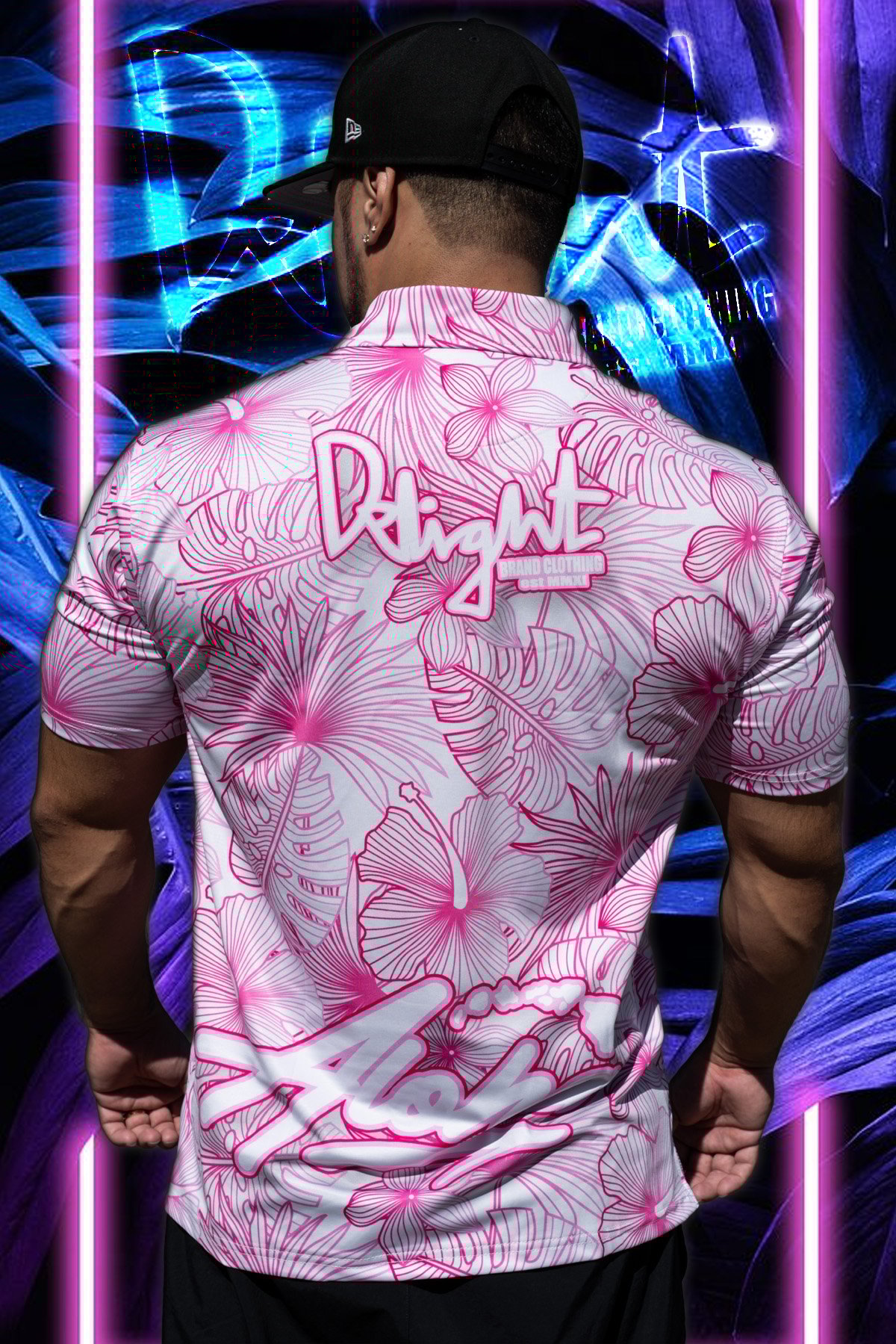 Aloha Islands - Pink/White Hibiscus Polo