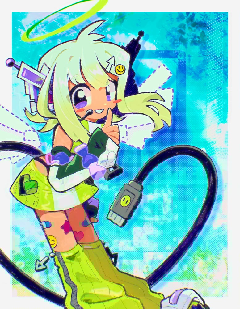 Image of Blue Web Angel Print