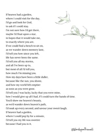 Image 1 of Heavens garden poem print / card