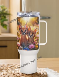 Image 1 of Caracal & Serval Kitten Stainless Steel 40 oz Travel Mug 