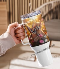Image 2 of Caracal & Serval Kitten Stainless Steel 40 oz Travel Mug 