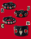 Crimson Pulse Leather Cuffs