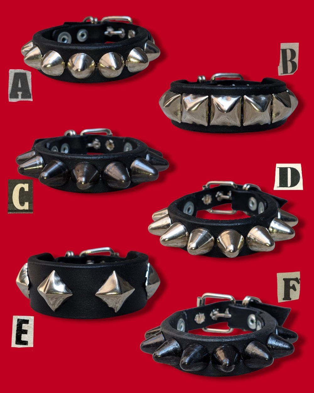 Raw Spikes Leather Cuffs