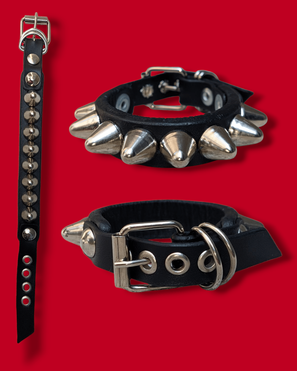 Raw Spikes Leather Cuffs