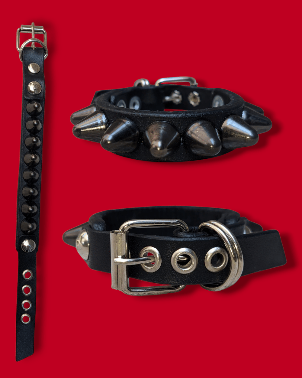 Raw Spikes Leather Cuffs