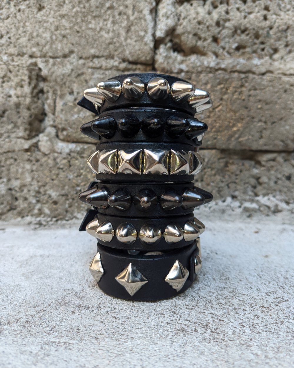 Raw Spikes Leather Cuffs