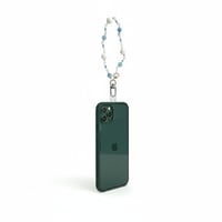 Image 3 of Dog and Cat lovers lanyard | aquamarine silver plated copper rosary-style paw chain
