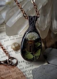 Image 2 of Beetle and Floral Pendant