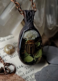 Image 1 of Beetle and Floral Pendant