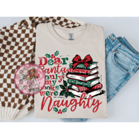 Naughty Christmas Books Graphic Tee (Tan Version)