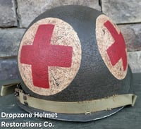 Image 8 of WWII US Army Helmet, 4-Panel Medic. M1 Helmet.