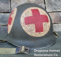 Image 7 of WWII US Army Helmet, 4-Panel Medic. M1 Helmet.