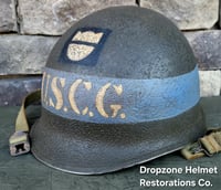 Image 3 of WWII United States Coast Guard (USCG) Helmet. M-1 Helmet. Normandy.