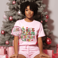 All Is Calm Teacher Graphic Tee (Pink Version)