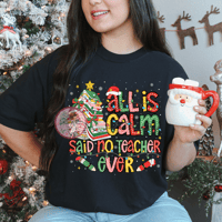 All Is Calm Teacher Graphic Tee (Black Version)