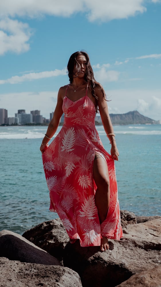 Image of Hapu'u Coral Wrap Dress 