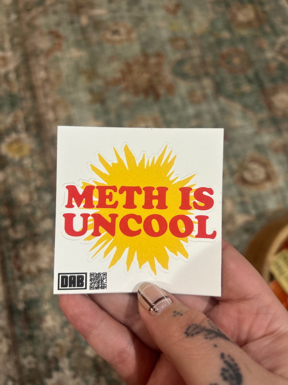 Image of Meth is Uncool Sticker or Magnet - Anti-Drug Humor Parody