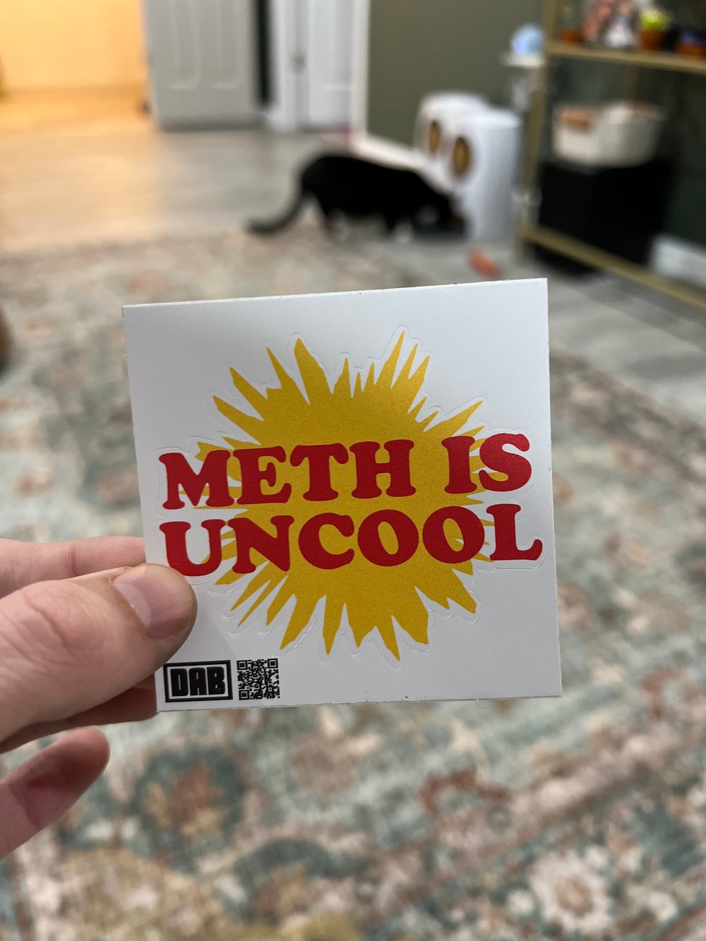 Image of Meth is Uncool Sticker or Magnet - Anti-Drug Humor Parody