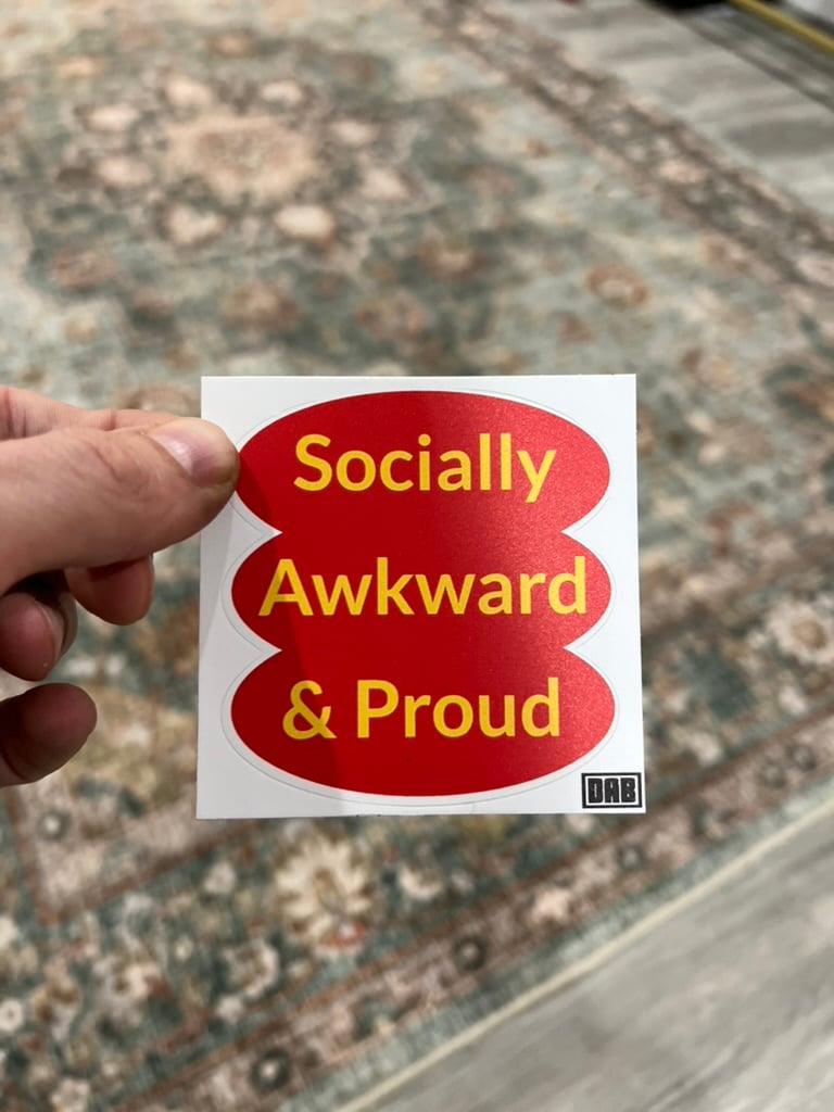 Image of Socially Awkward & Proud Sticker or Magnet - Introvert Humor Gift