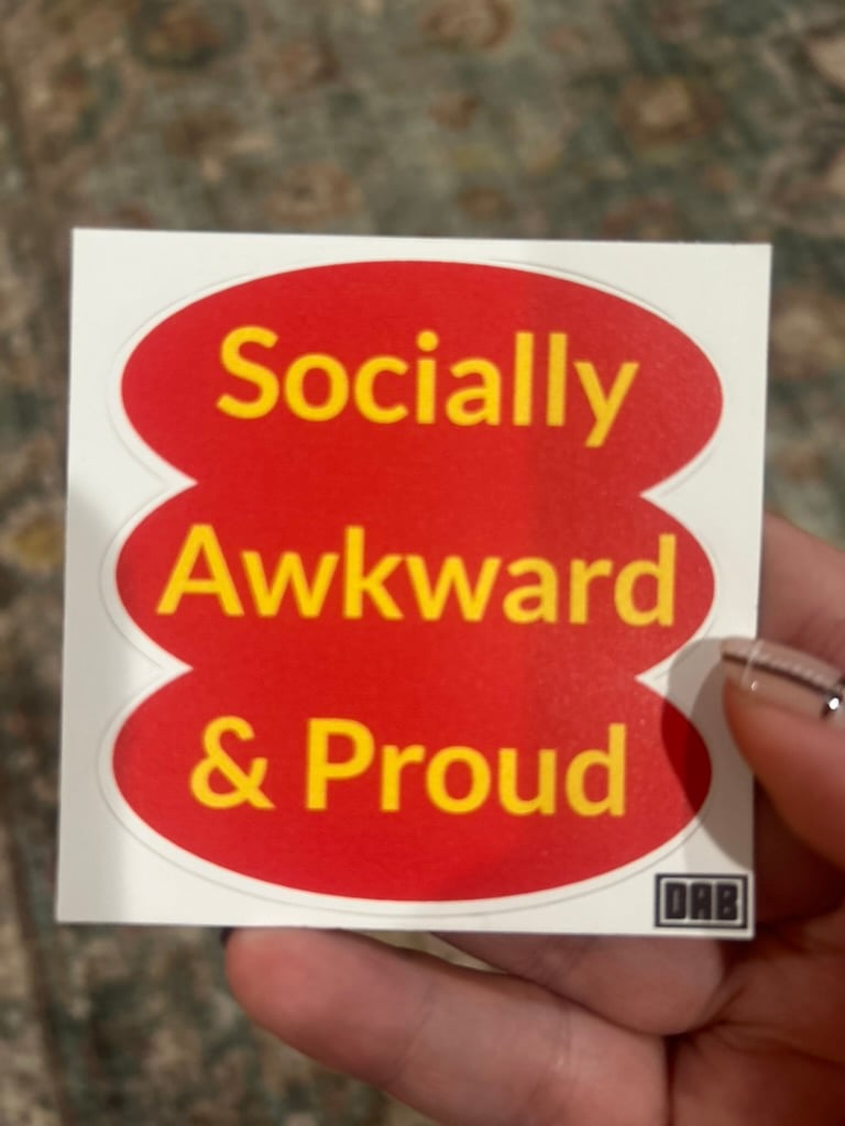 Image of Socially Awkward & Proud Sticker or Magnet - Introvert Humor Gift