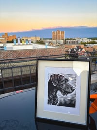 Image 4 of Custom Cat Portrait Linocut | Wood-Carved Block Print | Personalized Pet Memorial | Black Cat Art...